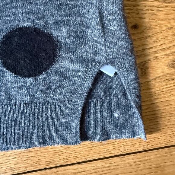 Masai Clothing Co Gray Black Polka Dot Sweater Tunic Top Medium Merino Blend - Picture 5 of 9